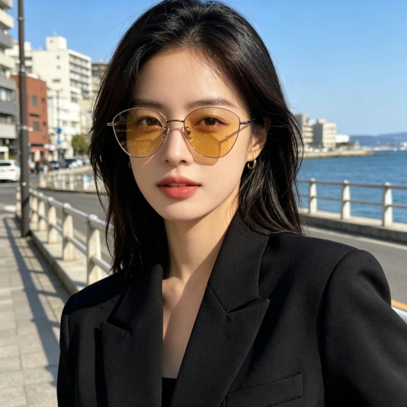 Cat Eye Anti-blue Light Glasses Frame Light-discolored Glasses Reading Eyewear Ultra-light Photochromic Anti Radiation Eyeglasse