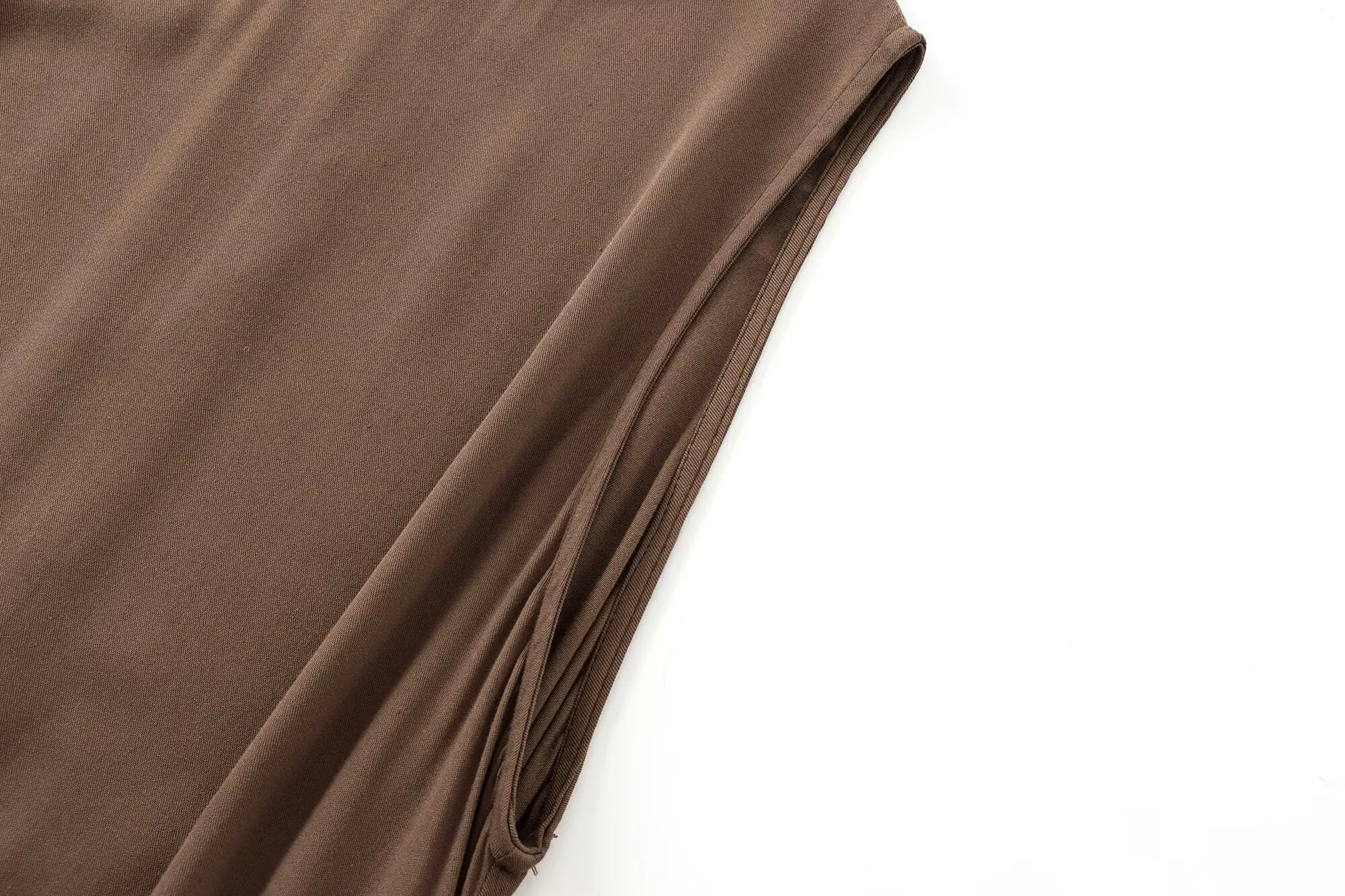 فستان نسائي متوسط الطول برقبة دائرية ، ديكور جيب جانبي ، فضفاض ، بدون أكمام ، سحاب خلفي ، موضة عتيقة ، جديدة