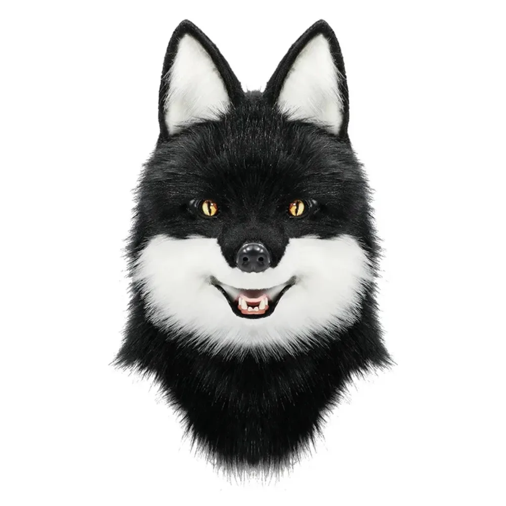 Halloween Animal Wolf Mask Cosplay Costume Accessories Furry Faux Fur Dog Fox Full Head Masks Anime Dress Up Party Cosplay Props 4