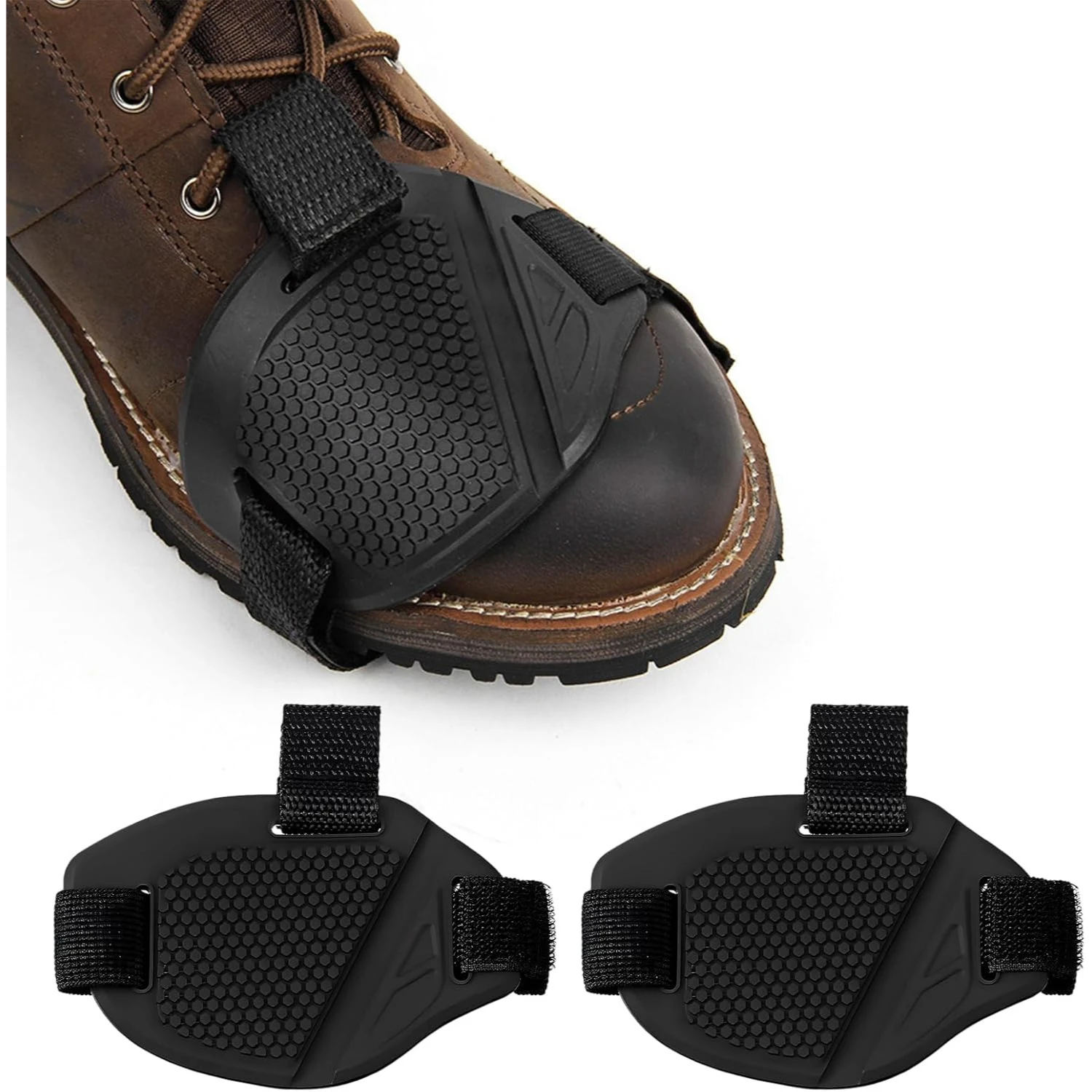 2PCS Motorcycle Shift Pad, Anti-Slip Rubber Protective Motorcycle Boot Cover, Adjustable Motorbike Shoe Boot Protector (2 PCS)