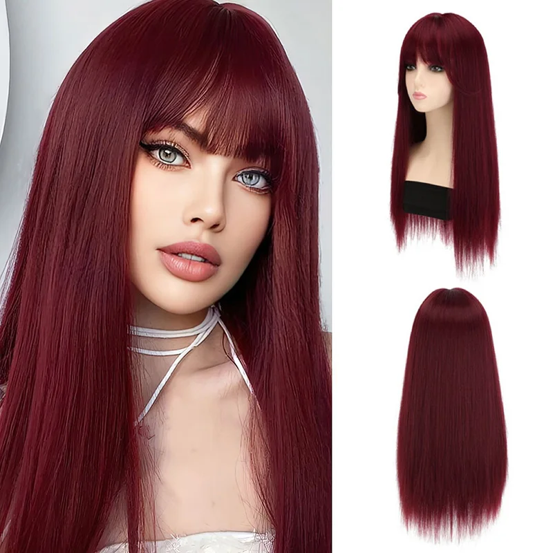 

Cocktail Party Fashion Lady Long Straight Hair Anime Role Cos Modeling Colorful Wig Bar Woman Headwear Chemical Fiber Headgear