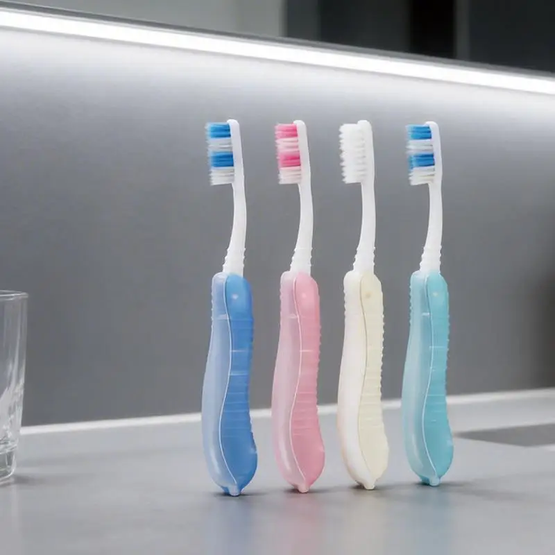 5Pcs Portable Foldable Travel Toothbrush Compact Lightweight for Hiking Camping Business Trip