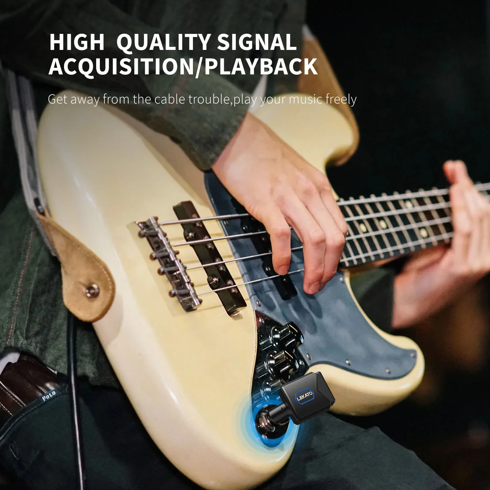 

New Guitar/bass Lekato 5.8Ghz Wireless Guitar System W/charging Case - 4-Channel Rechargeable Transmitter & Receiver