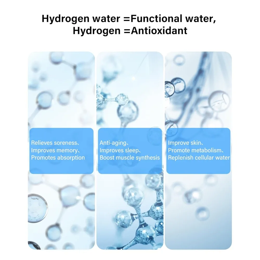 Hydrogen Water Bottle Generator with SPE PEM Technology Water Ionizer, Hydrohealth Hydrogen Water Machine Improve in 3 Minutes