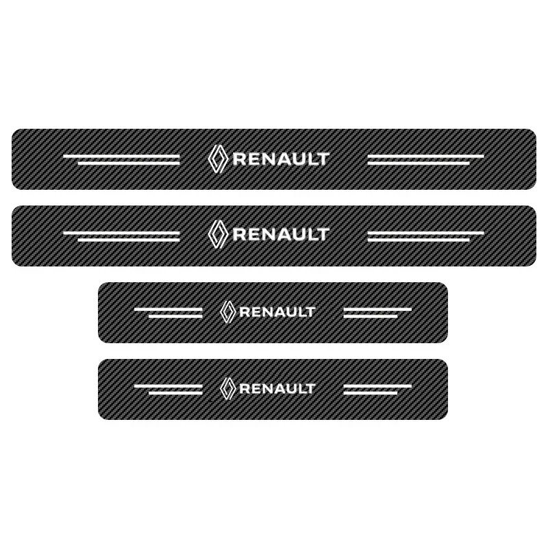 4pcs Carbon Fiber Car Sticker Auto Door Threshold Scratch Waterproof For Renault Megane 2 3 4 Twingo Clio Talisman Captur Trafic image 2