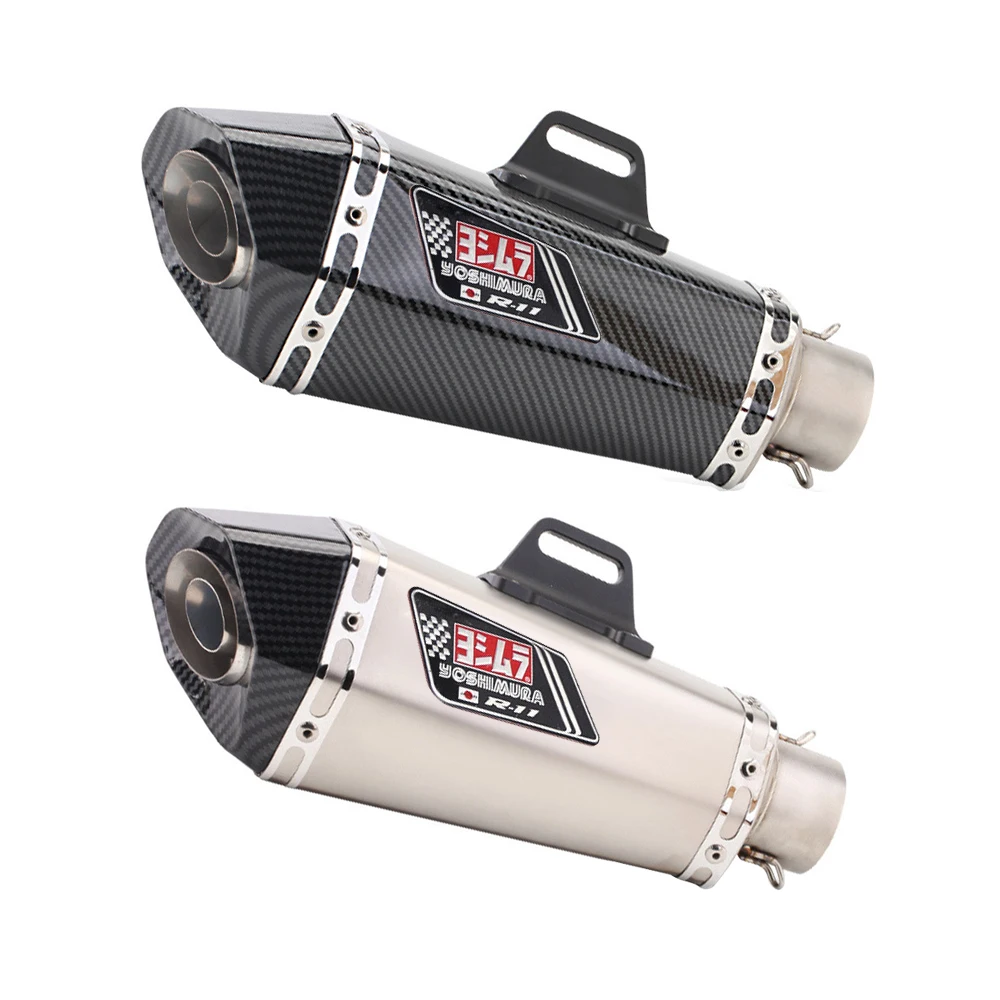 Universal 51mm Inlet Motorcycle Exhaust R11 Muffler with DB killer for R3 R25 Z400 Z900 MT07 MT09 ninja650 Z750 Z800 mt03 R6