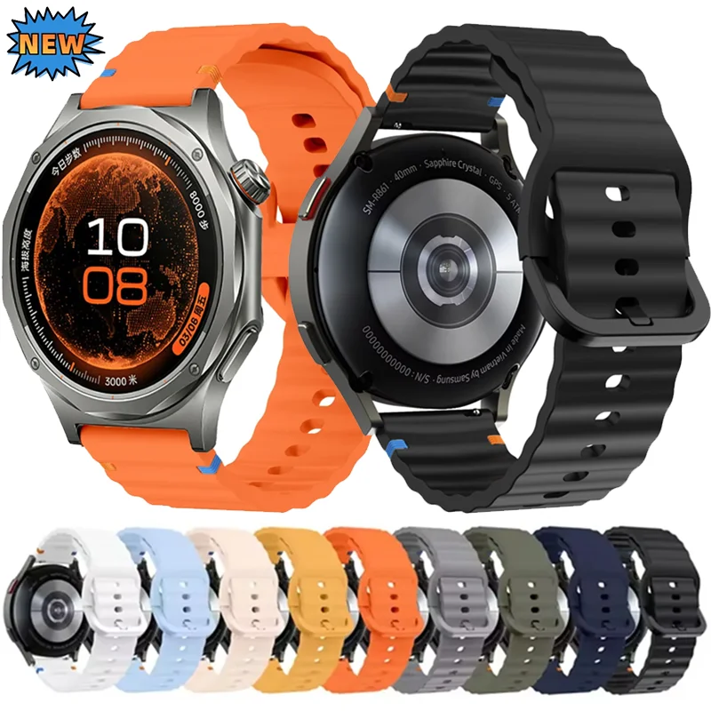 18/20/22mm Wellen-Silikonarmband für OPPO Watch X3/S/X3-2 Mini, atmungsaktives, bequemes Armband, Oneplus Watch 4/Lite/3 43mm Correa