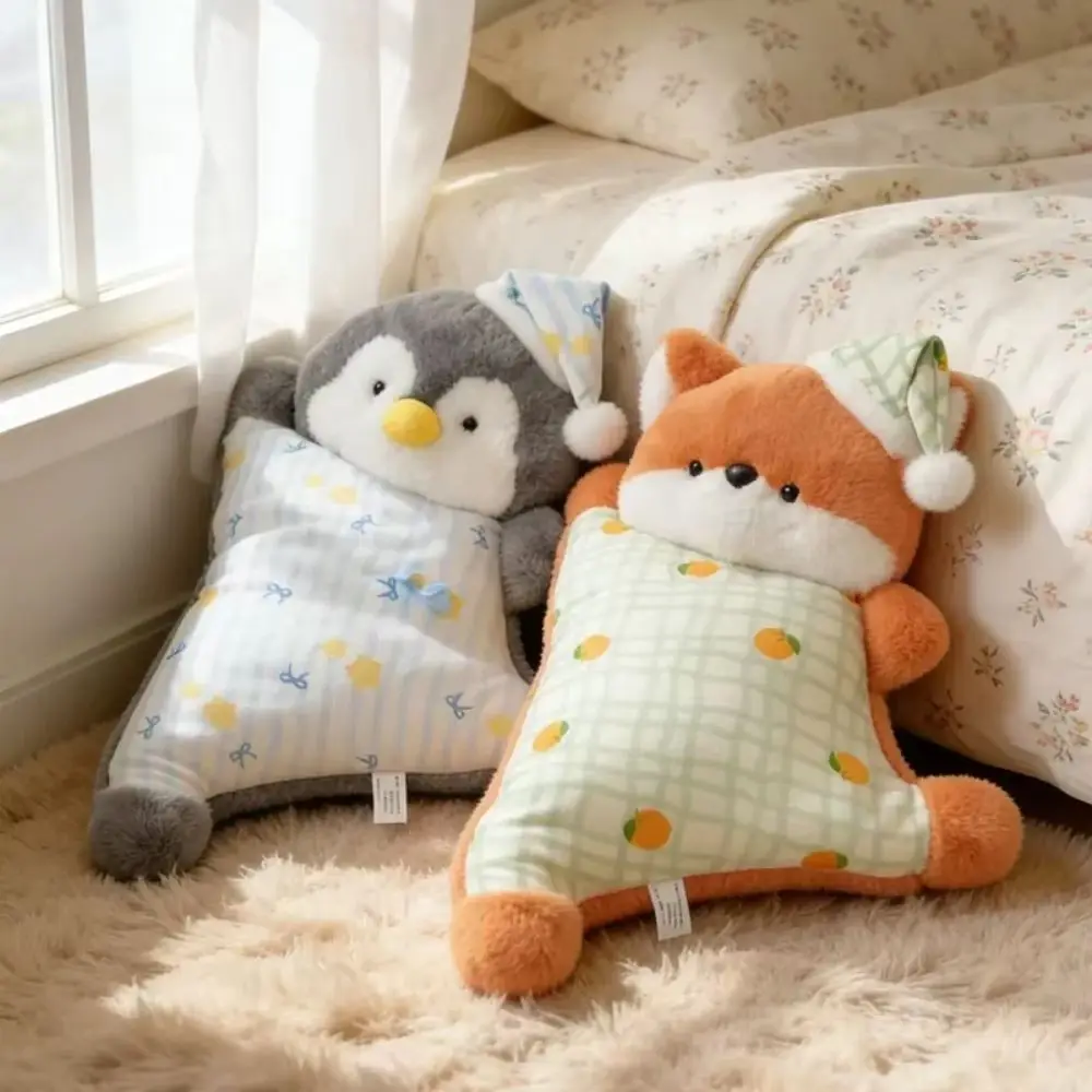 Waist Pillow Animal Plush Pillow Cartoon Cute Pajama Animal Stuffed Doll Sleeping Black Cat Penguin Plush Toy Home Sofa