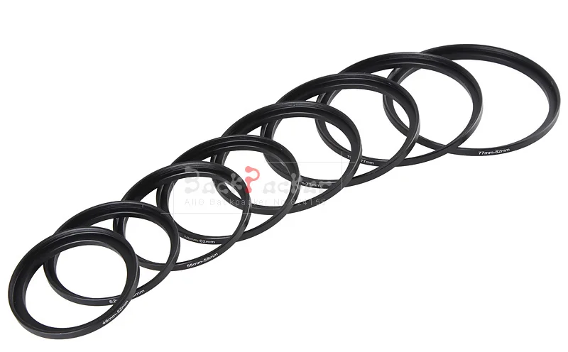 5 ชุดโลหะเลนส์กล้องกรองอะแดปเตอร์แหวนชายหญิง Step Up FILTER ขนาดชุด Mount 49/52 /55/58/62/67/72/77/82 มม.