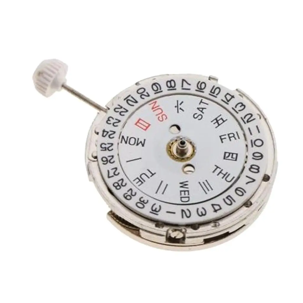 Automatic Mechanical Watch Movement White Calendar Dial Metal Wristwatch Part for Men's Mechanical Wrist Timepiece Repair