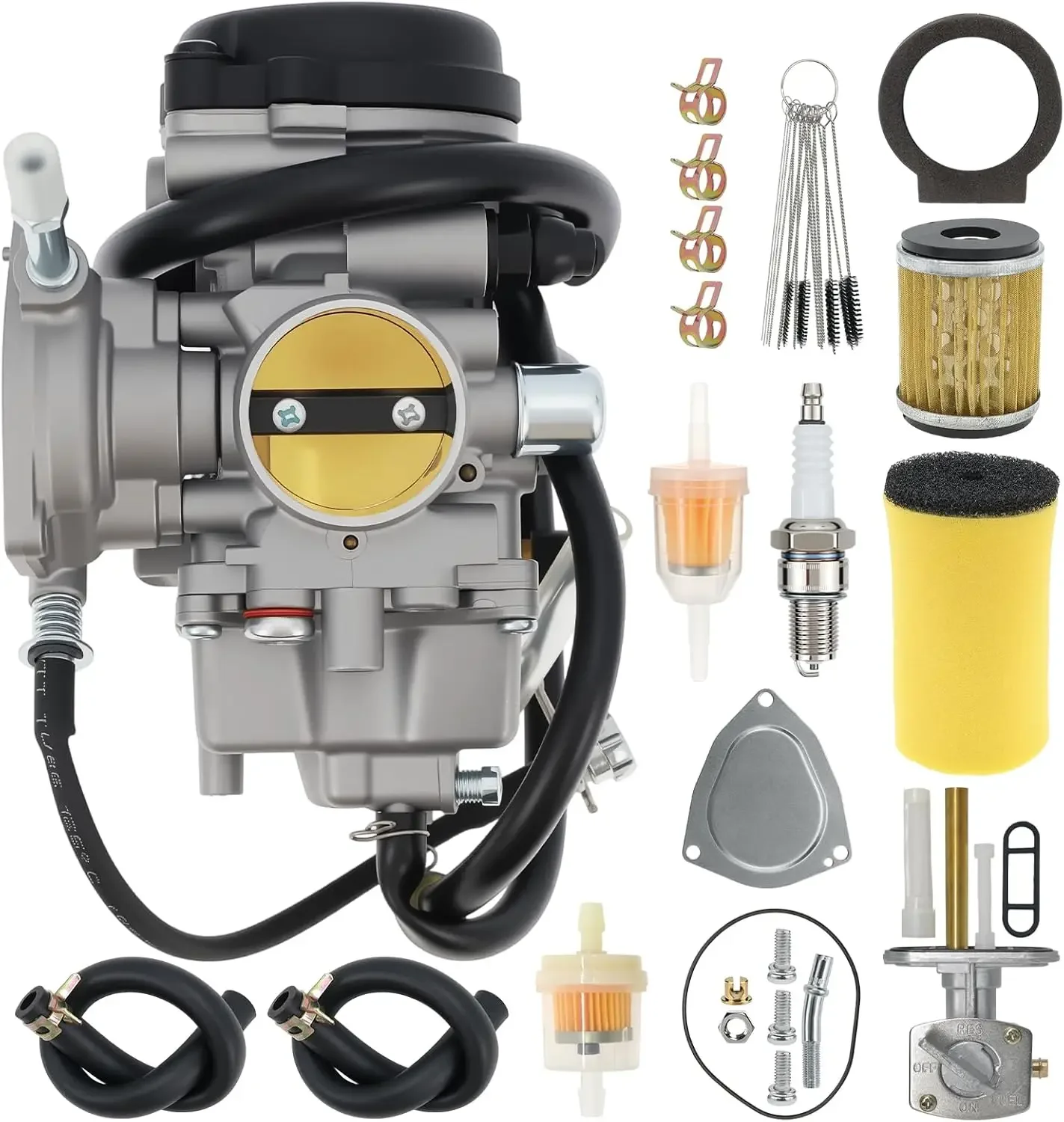 Carburador YFM450 Compatible con Yamaha Kodiak 450 4X4 4WD 2003 2004 2005 2006 para Kodiak 400 Grizzly 350 400 450 con Filtro de Aire y Aceite