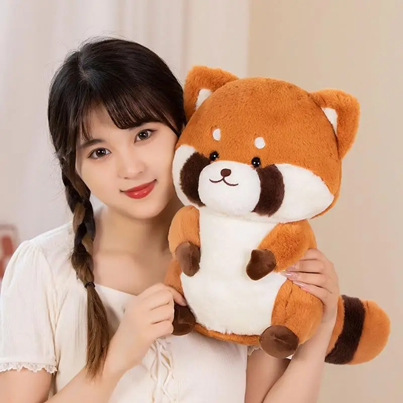 Simulation Raccoon Cute Red Panda Plush Toy 35cm Wild Raccoon Plush Stuffed Doll Adorable Raccoon For Reading Companion Decor