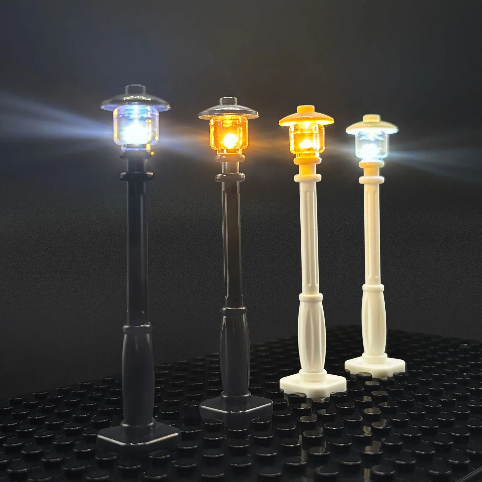 10pcs LED luminous city street lamp,USB powered building block lamp,MOC lighting accessories
