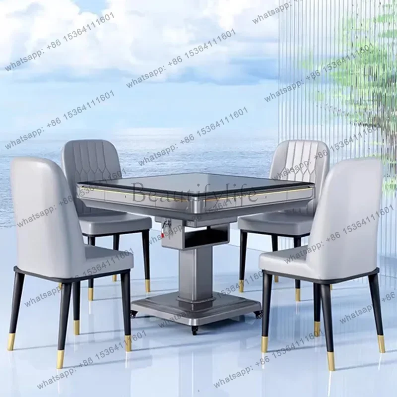 PG Nordic Automatic Shuffling Mahjong Table Modern Folding Electric Heatable Dining Table Creative Restaurant Home Furniture
