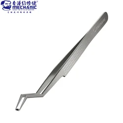 MECHANIC Aax-17 Non-Magnetic Stainless Steel Precision Tin Planting Tweezer PCB Board Repair Soldering IC Chip Clamping Tool