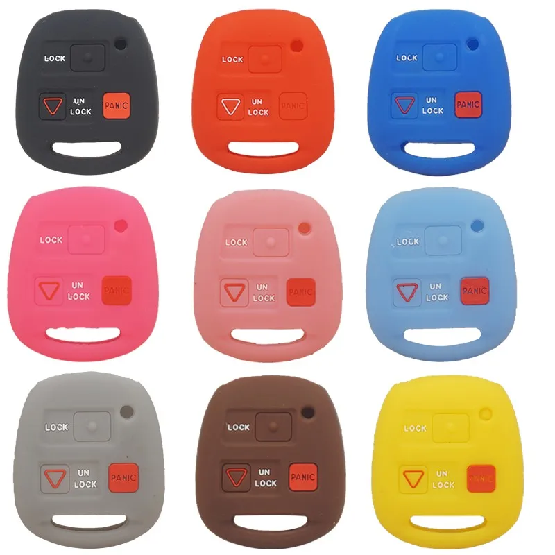 Cocolockey Silicone Car Key Cover Case for TOYOTA Avensis Camry Corolla 3 Button Remote Key Holder Bag Protection Car Accessory