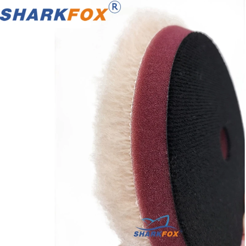 Sharkfox-Almofada De Polimento De Lã Para Corpo De Carro, Almofada De Polimento De Roda, Alta Densidade, Lã De Cordeiro, Cor Mistura, 5 Em, 6 Em,