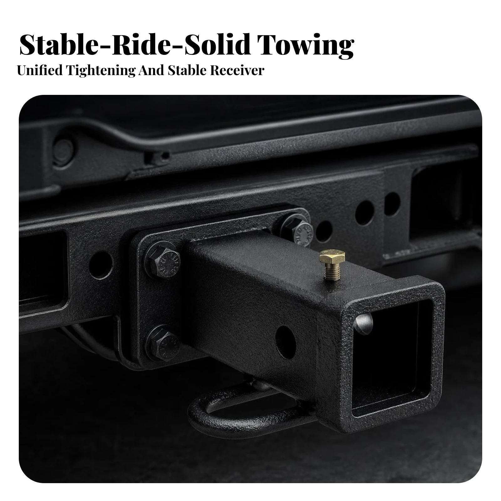 Trailer Hitch Receiver Adapter Rust-Resistant Hitch Receiver with Safety Chain Loop Hardware Reinforced Long-Lasting