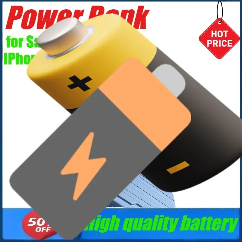 

66W Power Bank Super Fast Charging Rechargeable Battery for Huawei P40 Powerbank Built in Cable for Samsung Xiaomi IPhone 12 13
