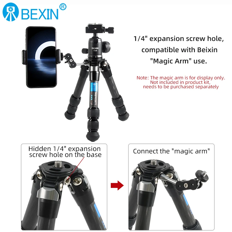 BEXIN mini tripod dslr desktop camera phone stand tripod flexible portable fold travel tripod for dslr camera with mini ballhead