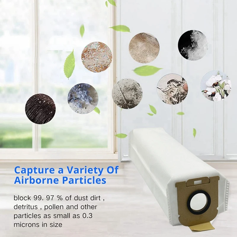 AC66 8PCS Dust Bag for Dreame Z10 Station Robot Vacuum Cleaner Dust Bag Replacement Spare Parts Non-Woven Garbage Bag