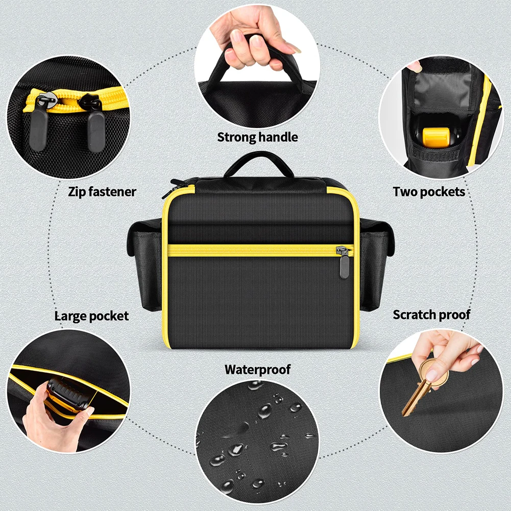 Air Compressor Bag with Pocket Protective Case Cordless Tools Storage Holder Organizer for Dewalt 20V MAX Tire Inflator DCC020IB