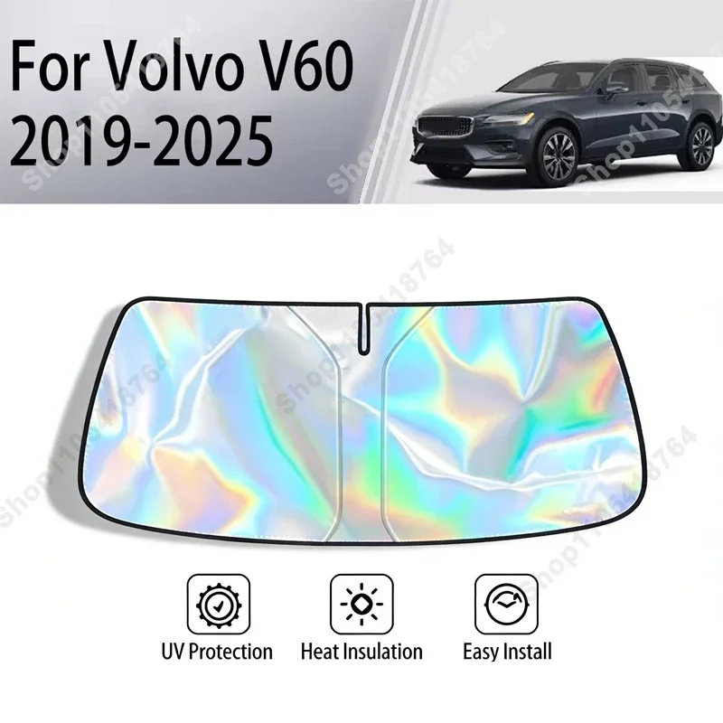 

For Volvo V60 2019-2025 Sunshade Cover Car Windshield SunShades Sun UV Protector Cover Car Front Windscreen Cover