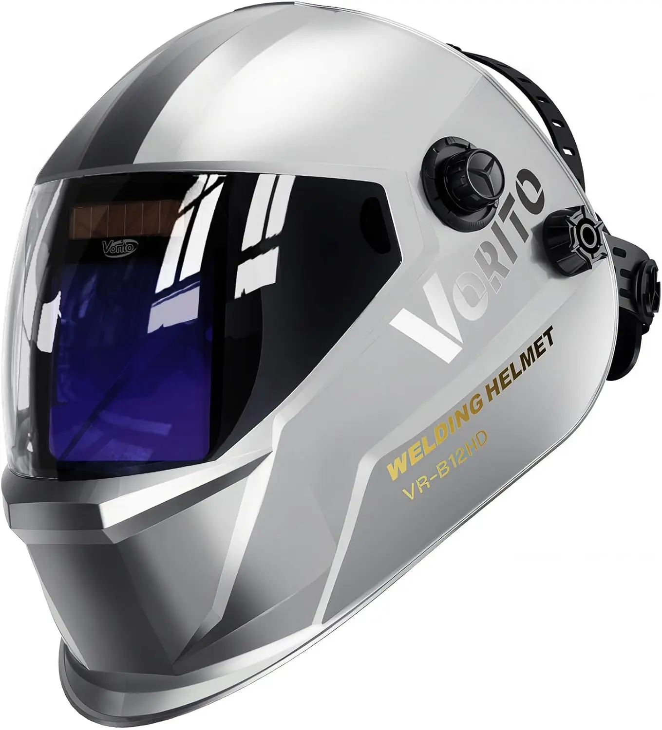 

Auto Darkening Welding Helmet with True Color Large Viewing, Solar/Battery Powered, Wide Shade 4/5-13 for TIG MIG Stick