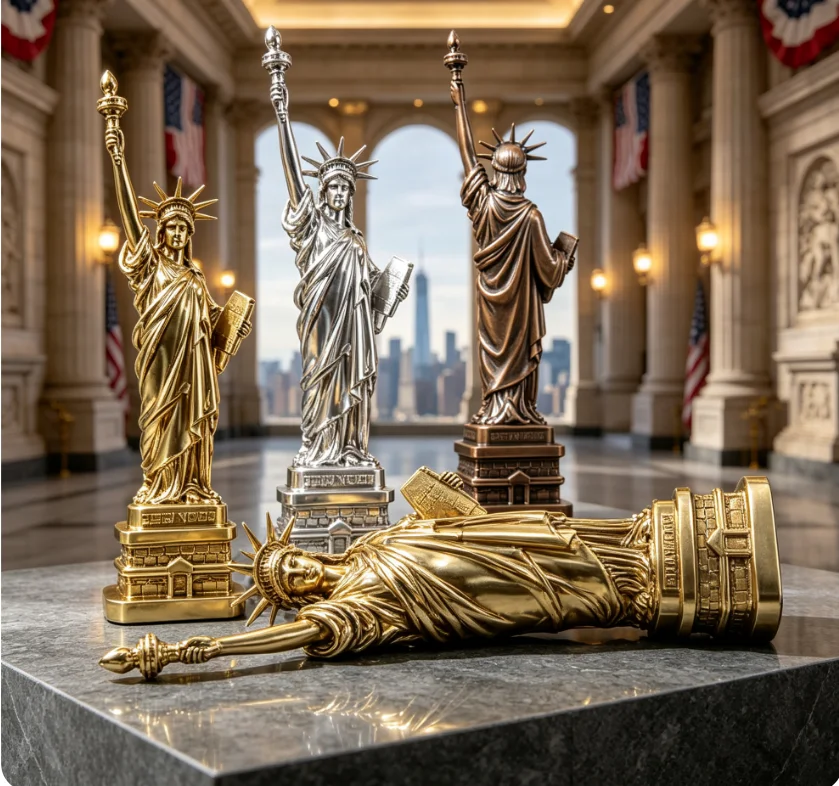 USA Landmark Statue of Liberty Figurine Creative Desktop Ornament Home Office Wine Cabinet Decor Art Craft Gift