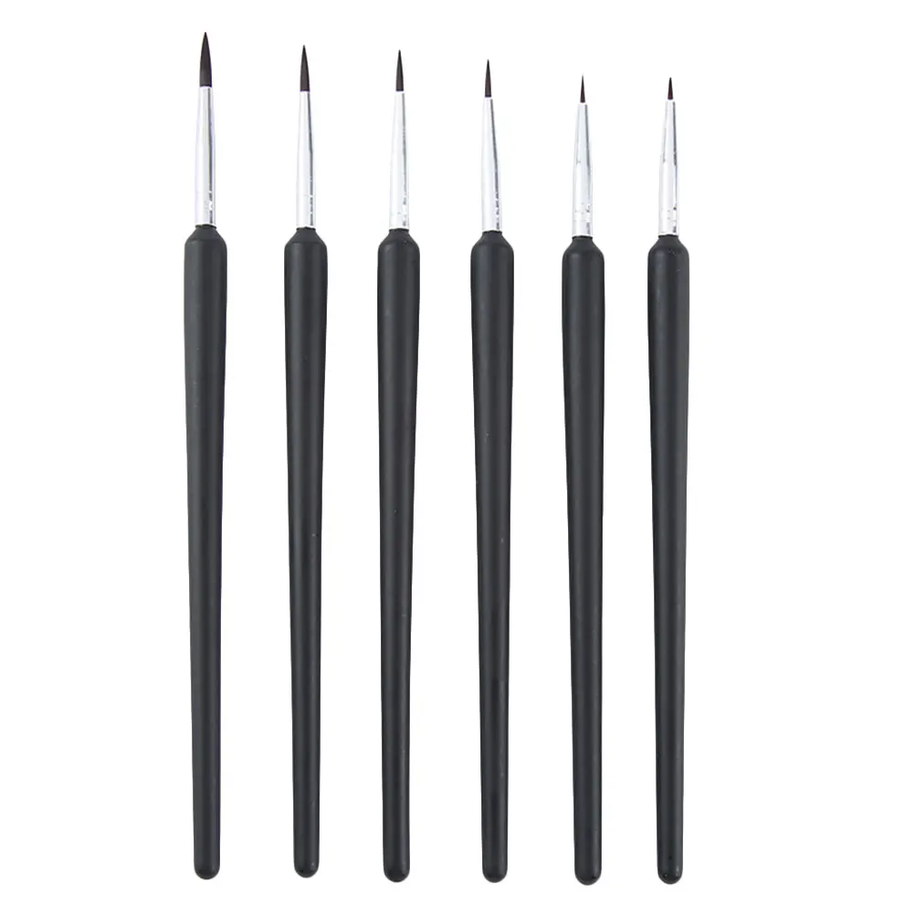 

6 Pcs Brushes Aluminum Fine Paint Brush Handle Nylon Bristles Artist Paint Artist Painting Tools Set Supplies