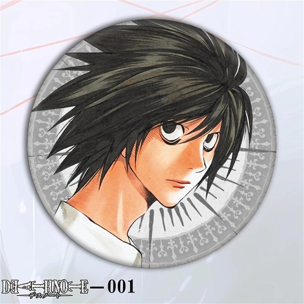 58Mm Anime DEATH NOTE Yagami Light Misa Amane Ryuk Cosplay KOSTUM Pin Lencana SPTE Tinplate Bros Prop Hadiah