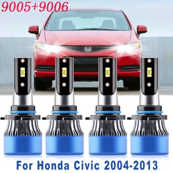 4x High Low Combo Beam 9005 9006 LED Headlight Bulbs Conversion Kit HB3 HB4 Halogen Replacement Lights for Honda Civic 2004-2013