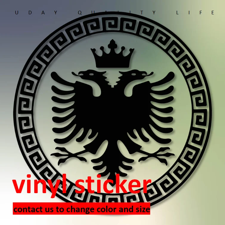 

Elegant Albanian Eagle Car Sticker Vinyl Waterproof Weatherproof for Bumper Windshield Truck Motorcycle Wall Garage Workshop 12