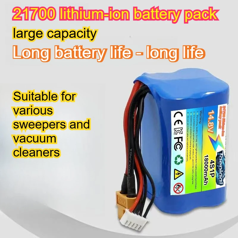 4S1P 14.8V 18Ah 21700 Lithium Battery Pack Dual Wire T and 5P Balanced Wire Suitable for RC Model Drone Fishing Boat Garden Pump