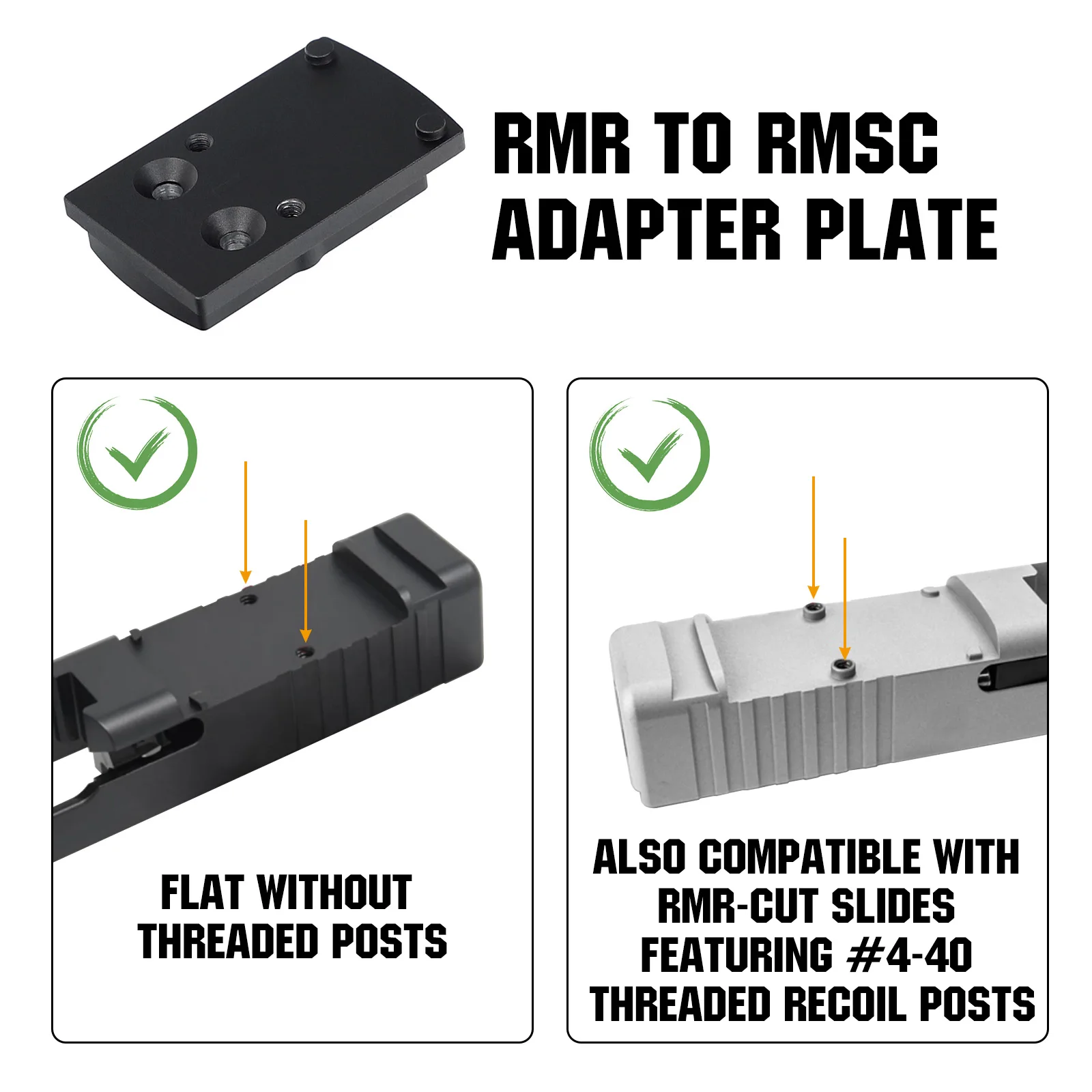 ohhunt Compatible with R-M-S-C to Adapter Plate for RMS Cut Slide to Suitable for Footprint Red Dot Optic