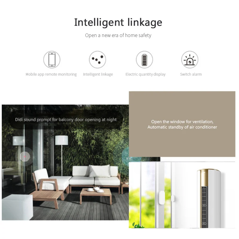 Tuya Smart WiFi Door Sensor Door Open / Closed Detectors Smart Home Security Protection Work with Smart Life Alexa Google Home