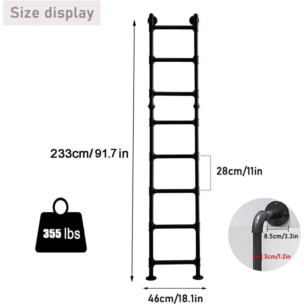 سلم معدني سكني لنافذة الطابق السفلي، مثبت على الحائط أو الأرض، مناسب للمركبات الترفيهية والعلية والأسرة بطابقين