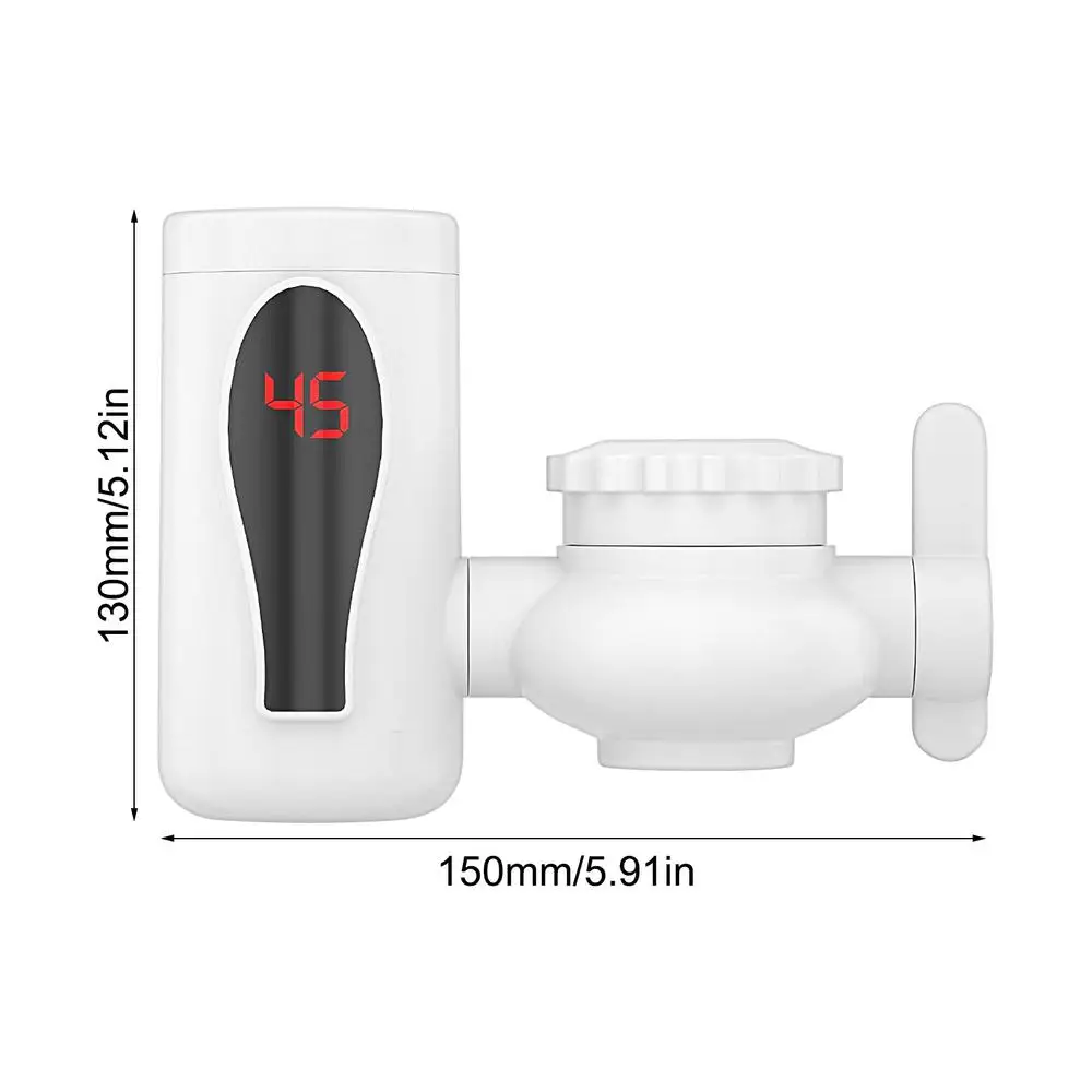 Robinet d'eau chaude instantanée sans réservoir avec affichage numérique LED rotatif pour lavage des