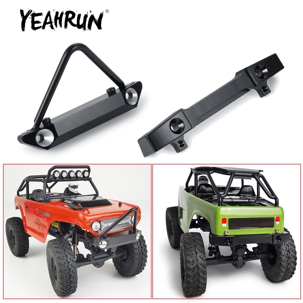 YEAHRUN Przedni/tylny zderzak ze stopu aluminium do Axial SCX24 90081 Deadbolt 1/24 RC Car Upgrade Parts
