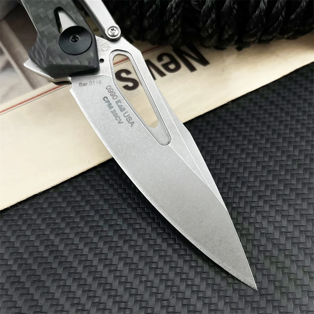 في الهواء الطلق المحمولة سكين جيب قابل للطي D2 شفرة غسل الحجر 420 الصلب + ألياف الكربون مقبض المشي لمسافات طويلة مغامرة الإنقاذ فائدة أداة