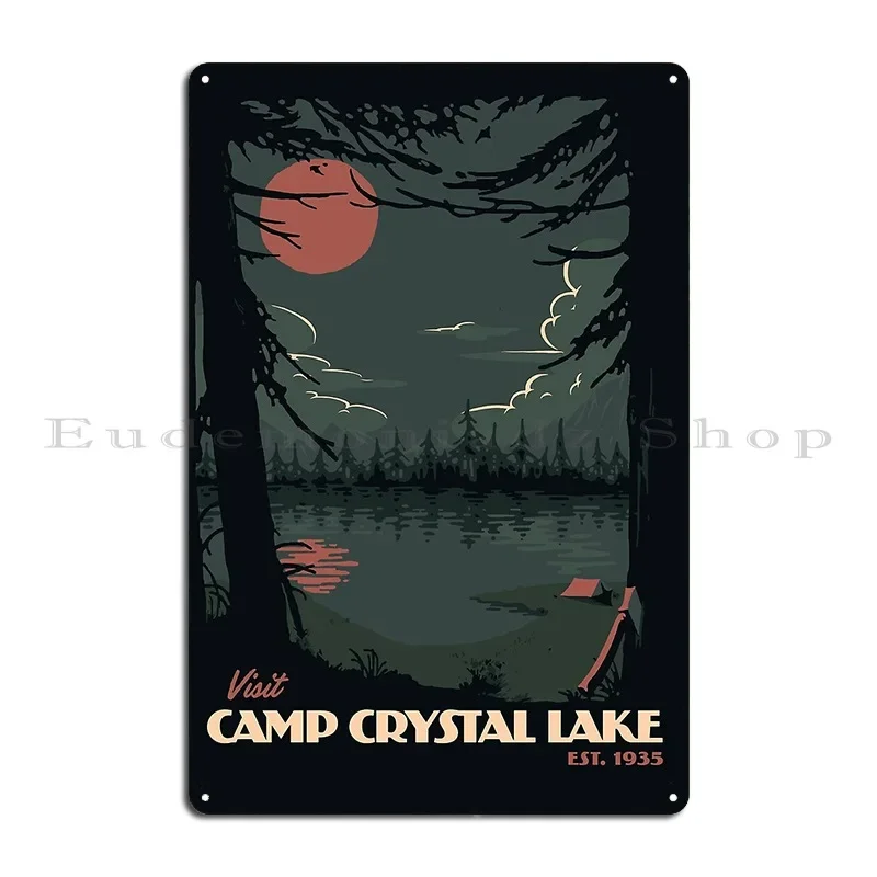 Visit Camp Crystal Lake Travel Poster Metal Signs Pub Wall Cave Cave Club Design Tin Sign Poster