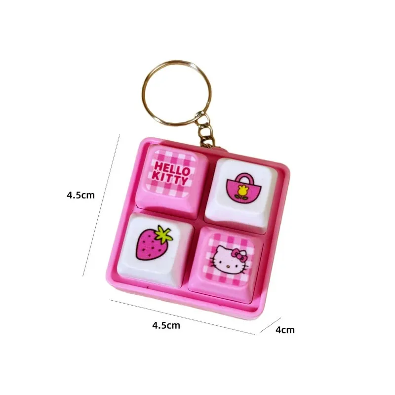 Hello Kitty Four Grid Sound Light Clicker Keychain Kawaii Cute Fidget Toy; Stress Relief Toy ;Sensory Toy;Squishy Party Gift view 6