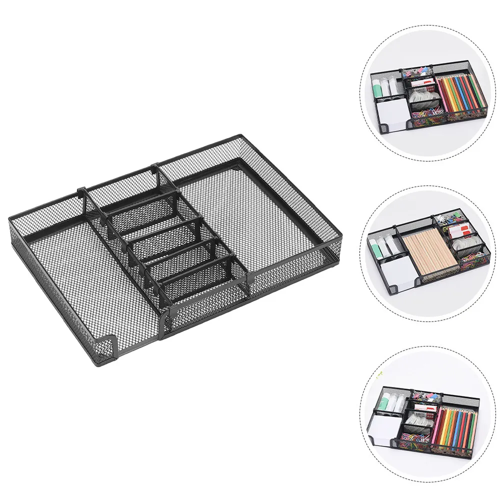 

DIY Office Storage Tray Metal Desktop Organizer for Pens Clips Keys Scissors Notepads Home Office Desk Accessories
