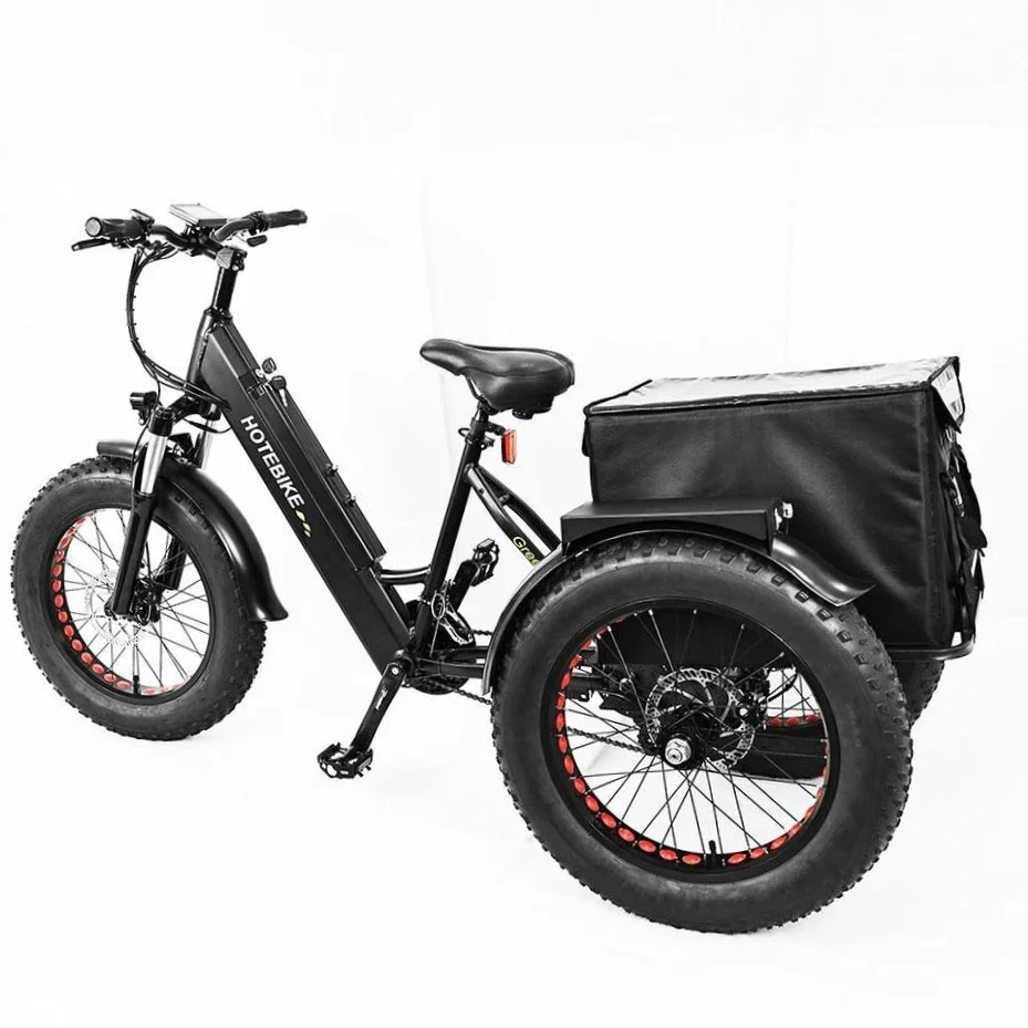 Ventas de fábrica, bicicleta de carga eléctrica de largo alcance, triciclo eléctrico de neumáticos anchos, triciclo eléctrico de 36v, scooters E Trike