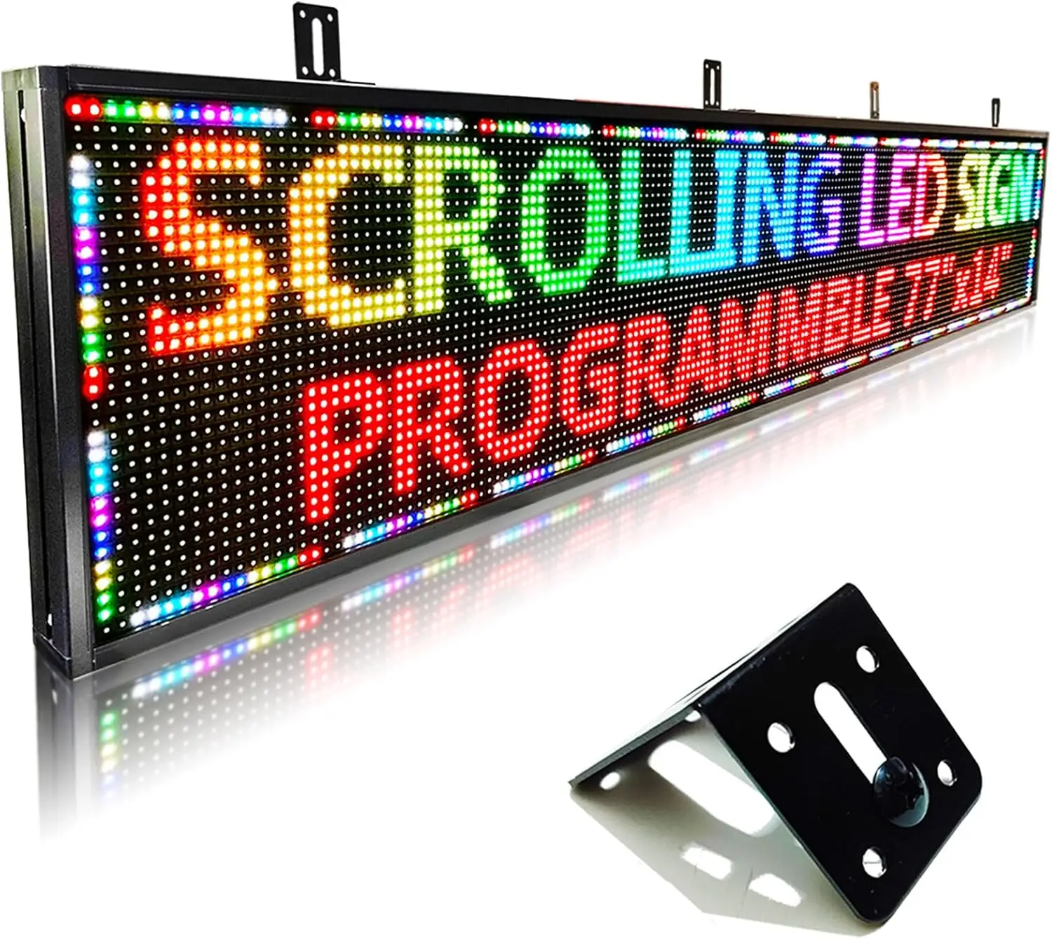 BOTAI HS Outdoor Scrolling Led Sign Programmable P10 77’’x14’’  Digital Electronic Message Display Board RGB, Neon Sign Customiz