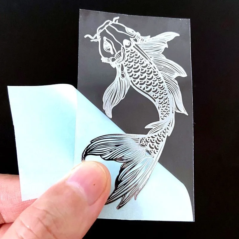 Tai Chi baguatu fish metal transfer sticker Koi Pisces mobile phone back stick auspicious carp laptop DIY decorative sticker
