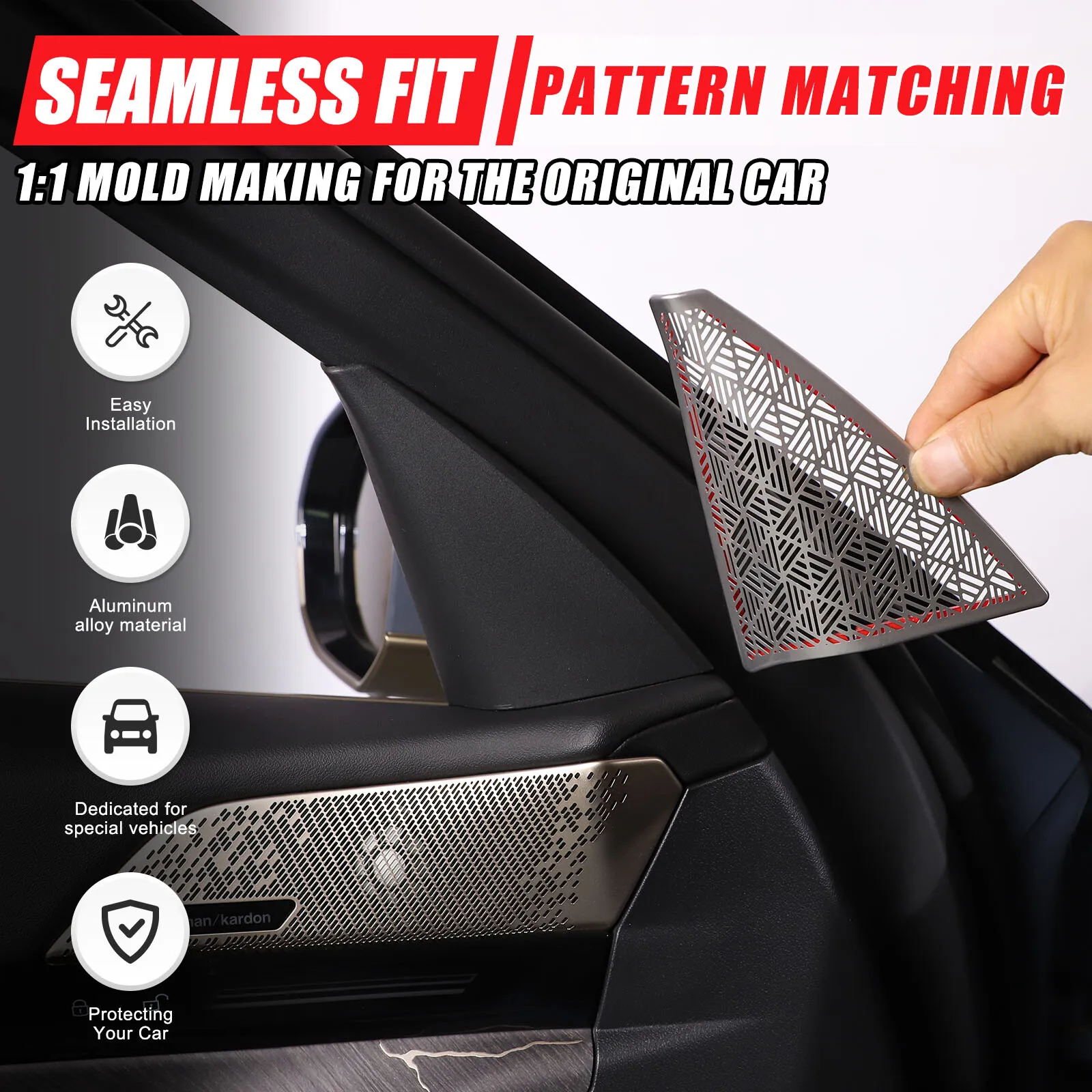 

2PCS Stainless Steel Car Door A Pillar Speaker Cover Mesh For BMW 5 Series 2024+ Door Tweeter Protection Trim Accessories Net