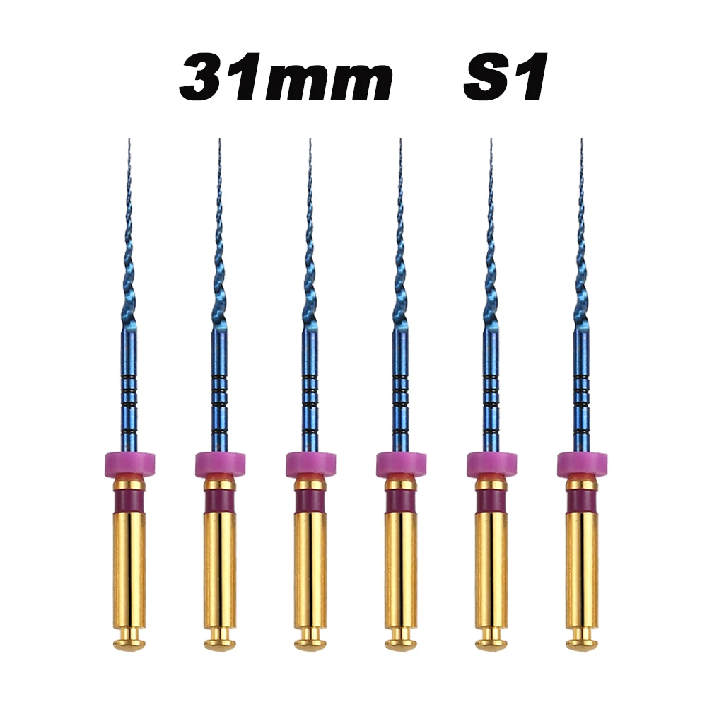 Glin Dental Niti Super Blue Rotary Heat Activated Endodontic Canal Root Files 21/25/31mm SX-F3 Dentistry Tools Engine Use Files