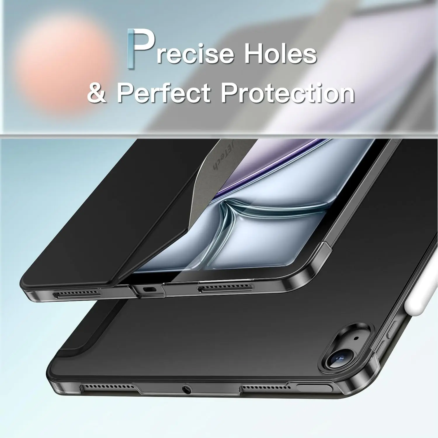 حافظة لجهاز iPad Air مقاس 11 بوصة M3/M2 (2025/2024)، iPad Air 5/4 (2022/2020 الجيل الخامس/الجيل 10.9 بوصة)، غطاء صلب بحامل نحيف