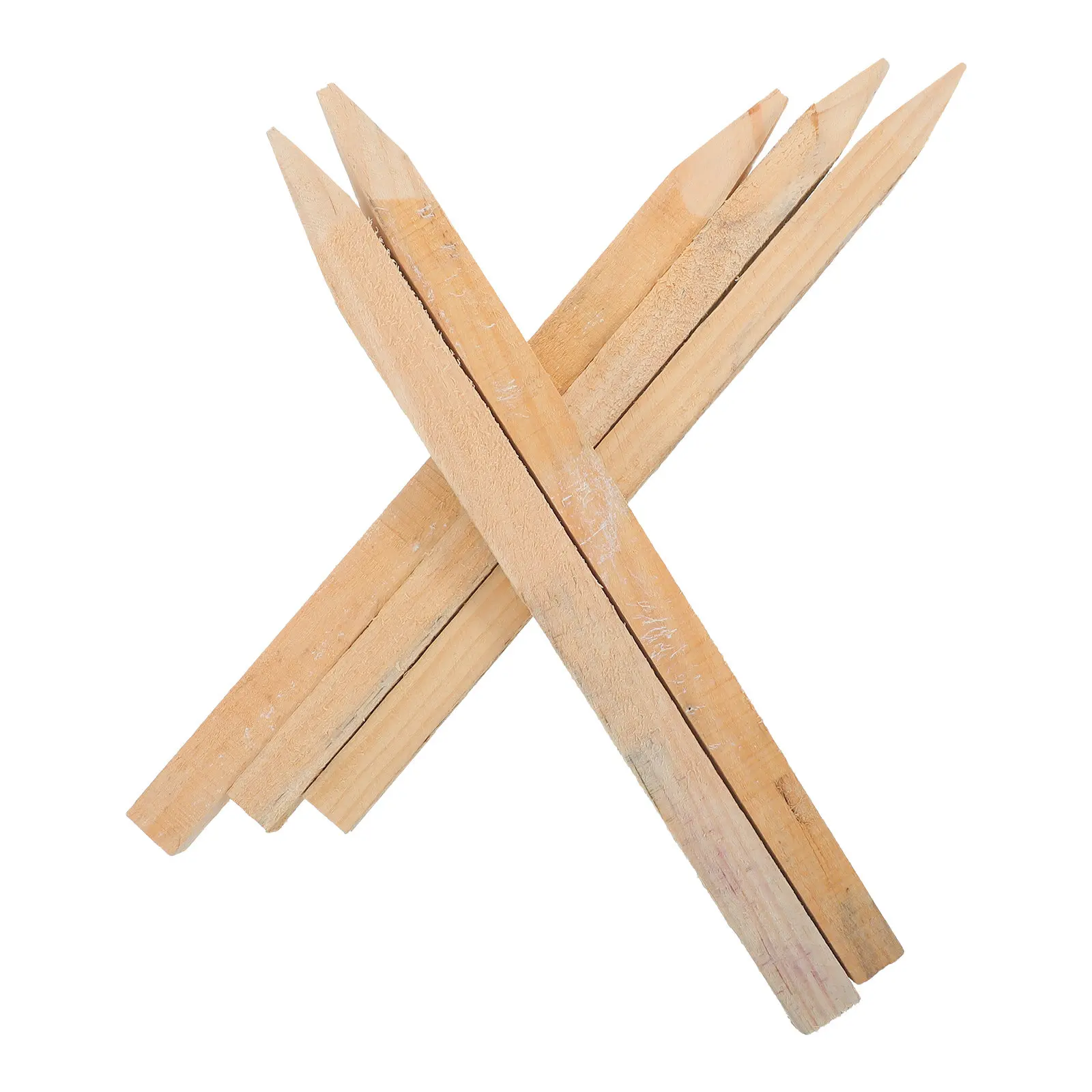 5Pcs Wooden Survey Stakes 11.8 Inch Pointed Ground Markers for Construction Layout Boundary Measurement Property Line Survey